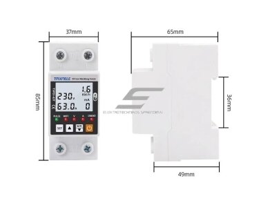 Modulinė | išmani | skaitmeninė įtampos ir srovės kontrolės relė | 63A | 230V | DIN | TUYA | Wi-Fi 2 Modulinė | išmani | skaitmeninė įtampos ir srovės kontrolės relė | 63A | 230V | DIN | TUYA | Wi-Fi 2