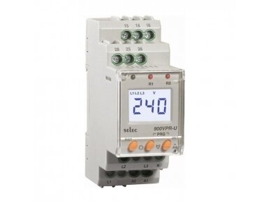 Modulinė | skaitmeninė įtampos kontrolės relė | 3F | 85-270VAC/DC | 2NO/NC | DIN | Selec | 900VPR-BL-U-CE Modulinė | skaitmeninė įtampos kontrolės relė | 3F | 85-270VAC/DC | 2NO/NC | DIN | Selec | 900VPR-BL-U-CE