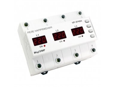 Modulinė | skaitmeninė įtampos kontrolės relė | 3F | 40A | 380V | DIN | DigiTOP | VP-3F40A Modulinė | skaitmeninė įtampos kontrolės relė | 3F | 40A | 380V | DIN | DigiTOP | VP-3F40A