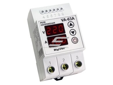 Modulinė | skaitmeninė įtampos kontrolės relė | 1F | 63A | DIN | DigiTop | VA-63A Modulinė | skaitmeninė įtampos kontrolės relė | 1F | 63A | DIN | DigiTop | VA-63A