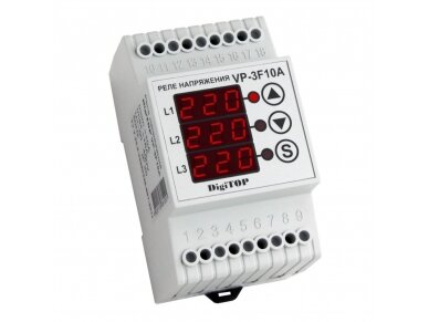 Modulinė | skaitmeninė įtampos kontrolės relė | 3F | 10A | 380V | DIN | DigiTOP | DIN VP-3F10A Modulinė | skaitmeninė įtampos kontrolės relė | 3F | 10A | 380V | DIN | DigiTOP | DIN VP-3F10A