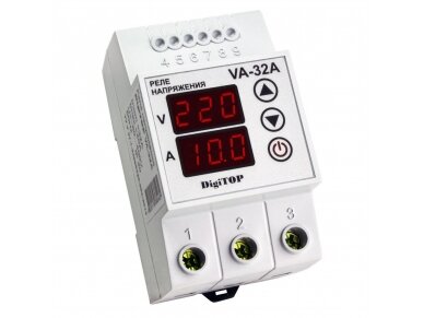 Modulinė | skaitmeninė įtampos kontrolės relė | 1F | 32A | DIN | DigiTop | VA-32A Modulinė | skaitmeninė įtampos kontrolės relė | 1F | 32A | DIN | DigiTop | VA-32A