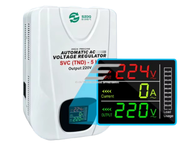 Skaitmeninis | automatinis įtampos stabilizatorius elektros tinklui | 1F | 5kVA | 160-260VAC | 230V