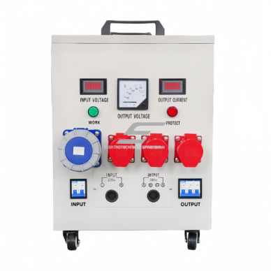 Voltage converter-transformer from single-phase to three-phase voltage (from 220V to 380V) | 50kVA | 50/60 Hz | 98% efficiency Voltage converter-transformer from single-phase to three-phase voltage (from 220V to 380V) | 50kVA | 50/60 Hz | 98% efficiency