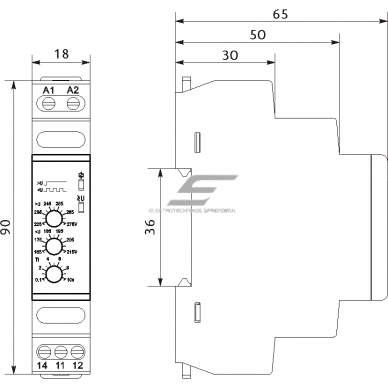 Modular voltage control relay | 1-phase | 8A | 230VAC | DIN | Promfactor Baltic FRV11 1 Modular voltage control relay | 1-phase | 8A | 230VAC | DIN | Promfactor Baltic FRV11 1