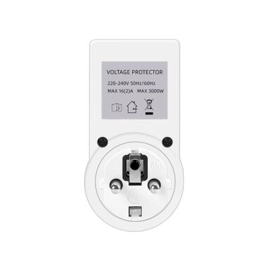 Digital voltage control relay with Schuko socket | 16A | 220-240V 1 Digital voltage control relay with Schuko socket | 16A | 220-240V 1