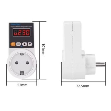 Digital voltage control relay with Schuko socket | 16A | 220-240V 4