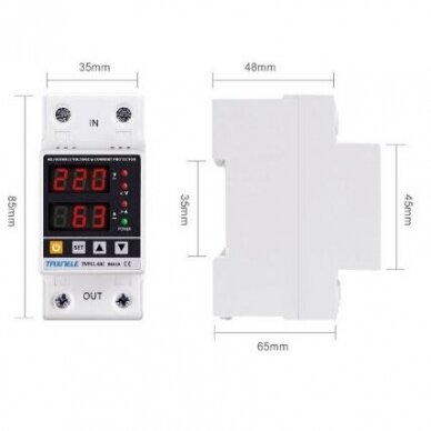 Modulārais | Digitālais sprieguma kontroles relejs | 1F | 63A | 230V | DIN | ETVPS1-63C 2 Modulārais | Digitālais sprieguma kontroles relejs | 1F | 63A | 230V | DIN | ETVPS1-63C 2