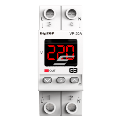 Modulārs | Digitālais sprieguma kontroles relejs | 1 fāze | 20A | VP-20A G3R DigiTOP 1 Modulārs | Digitālais sprieguma kontroles relejs | 1 fāze | 20A | VP-20A G3R DigiTOP 1