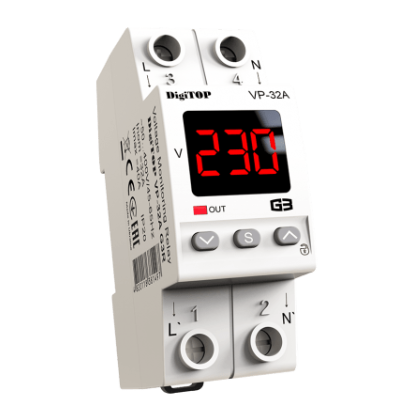 Modulārs | Digitālais sprieguma kontroles relejs | 1 fāze | 32A | VP-32A G3R DigiTOP