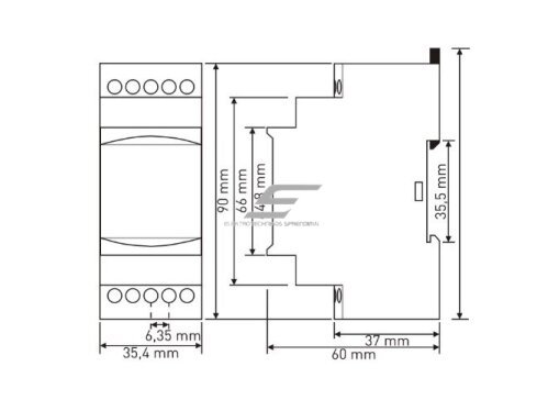 Modulinė įtampos kontrolės ir fazių sekos apsaugos relė | 5A | 230VAC | mechaninė | DIN 1 Modulinė įtampos kontrolės ir fazių sekos apsaugos relė | 5A | 230VAC | mechaninė | DIN 1