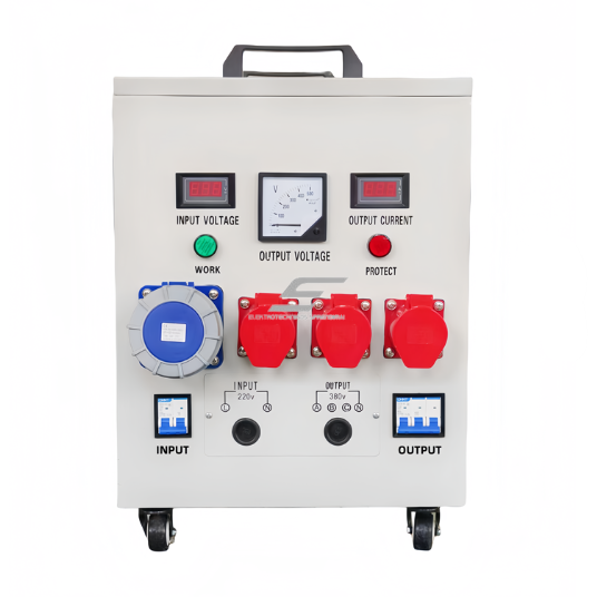 Pingemuundur-transformaator ühefaasilisest kolmefaasiliseks pingeks (220V kuni 380V) | 150kVA | 50/60 Hz | 98% efektiivsus Pingemuundur-transformaator ühefaasilisest kolmefaasiliseks pingeks (220V kuni 380V) | 150kVA | 50/60 Hz | 98% efektiivsus