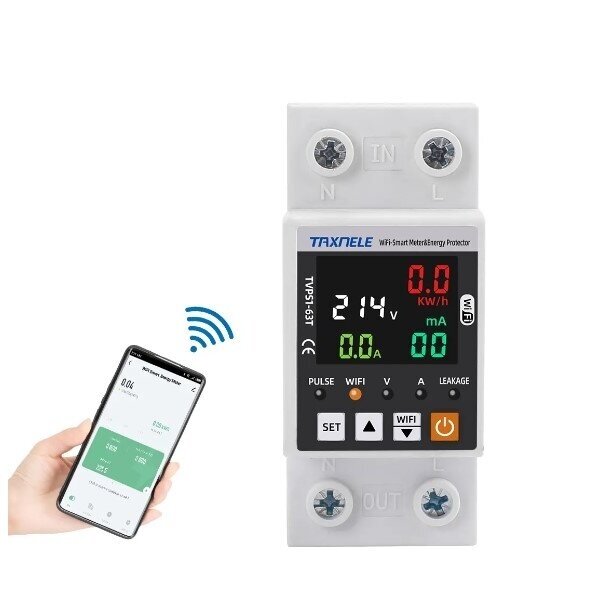 Smart voltage and current control relay | 63A | 230V | TUYA Wi-Fi Smart voltage and current control relay | 63A | 230V | TUYA Wi-Fi