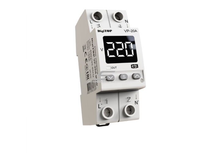 Modulinė | skaitmeninė įtampos kontrolės relė | 1F | 32A | DIN | DigiTop | M2W | VP-32A Modulinė | skaitmeninė įtampos kontrolės relė | 1F | 32A | DIN | DigiTop | M2W | VP-32A