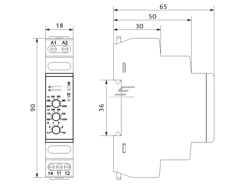 Modulinė įtampos kontrolės relė | 1F | 8A | 230VAC | mechaninė | DIN | Promfactor Baltic | FRV11 | 4772151003181 1 Modulinė įtampos kontrolės relė | 1F | 8A | 230VAC | mechaninė | DIN | Promfactor Baltic | FRV11 | 4772151003181 1