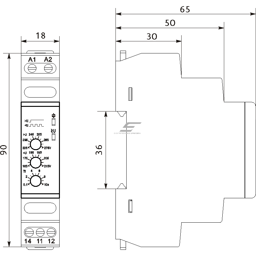 Modular voltage control relay | 1-phase | 8A | 230VAC | DIN | Promfactor Baltic FRV11 1 Modular voltage control relay | 1-phase | 8A | 230VAC | DIN | Promfactor Baltic FRV11 1