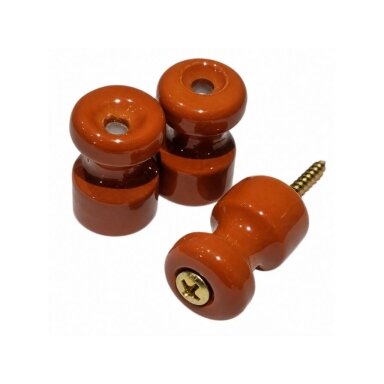 Izolators pīto vadu instalācijai | 22x16 mm | keramikas | terakotas krāsā | 6 gab. Izolators pīto vadu instalācijai | 22x16 mm | keramikas | terakotas krāsā | 6 gab.