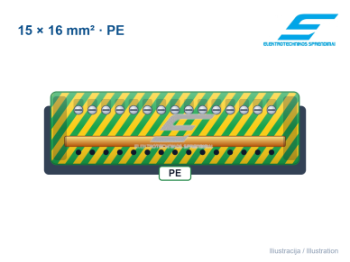Izoliuotas gnybtas (šyna) | 15×16 mm² | 15 jungčių | žalias (PE) | Promfactor Baltic | F815G Izoliuotas gnybtas (šyna) | 15×16 mm² | 15 jungčių | žalias (PE) | Promfactor Baltic | F815G