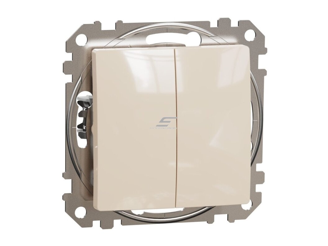 Jungiklis | 2 klavišų | 10A | potinkinis | IP20 | kreminis | Sedna Design | Schneider Electric | SDD112105