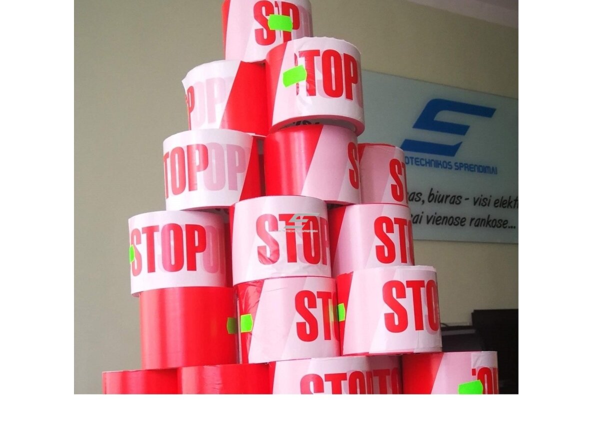 Įspėjamoji juosta "STOP" | 75mm | raudona/balta | 4773005409074