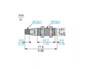 Ultragarsinis jutiklis | 0,5m | 12-24VDC | M18 | PNP | NO | 300kHz | IP67 | Schneider Electric | XX518A3PAM12  1