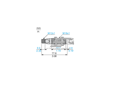 Ultragarsinis jutiklis | 0,5m | 12-24VDC | M18 | PNP | NO | 300kHz | IP67 | Schneider Electric | XX518A3PAM12 Ultragarsinis jutiklis | 0,5m | 12-24VDC | M18 | PNP | NO | 300kHz | IP67 | Schneider Electric | XX518A3PAM12