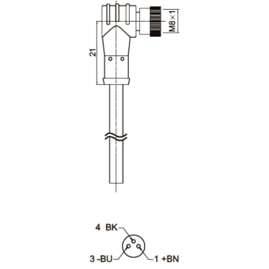 Savienojuma kabelis sensoram | devējam | M8 | 3 kontakti | 4A | 60VAC/DC | leņķa veida | 2m PVC kabelis | IP67 Savienojuma kabelis sensoram | devējam | M8 | 3 kontakti | 4A | 60VAC/DC | leņķa veida | 2m PVC kabelis | IP67