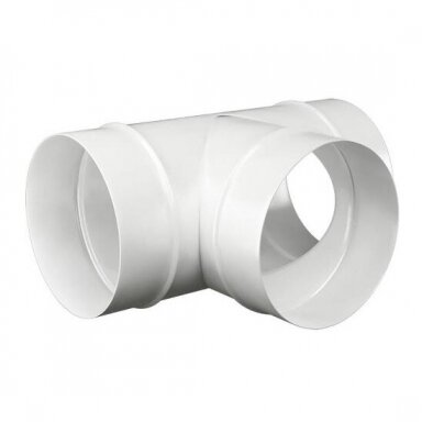 T-shaped duct connector | tee | for ventilation systems | D100 | white | metal | 10MT T-shaped duct connector | tee | for ventilation systems | D100 | white | metal | 10MT
