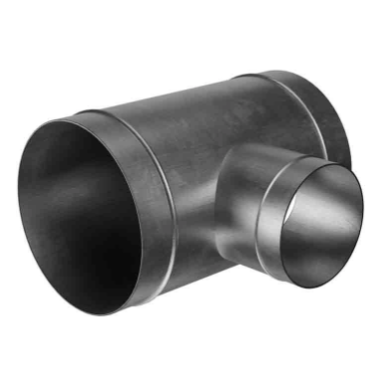 T-shaped duct connector | tee fitting | for ventilation systems | D200/125 | silver | galvanized steel T-shaped duct connector | tee fitting | for ventilation systems | D200/125 | silver | galvanized steel