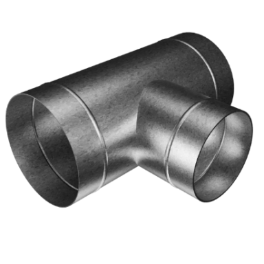 T-shaped duct connector | tee fitting | for ventilation systems | D200/160 | silver | galvanized steel T-shaped duct connector | tee fitting | for ventilation systems | D200/160 | silver | galvanized steel