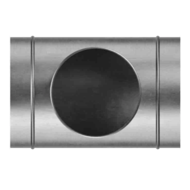 T-shaped duct connector | tee fitting | for ventilation systems | D400/250 | silver | galvanized steel T-shaped duct connector | tee fitting | for ventilation systems | D400/250 | silver | galvanized steel