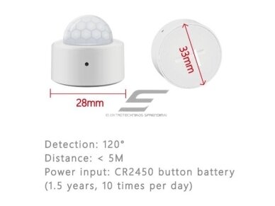 Išmanus | belaidis judesio jutiklis | daviklis | mini | 120° | 5m | 33x27mm | virštinkinis | baltas | Wi-Fi | ZigBee | Smart Life | TUYA 3 Išmanus | belaidis judesio jutiklis | daviklis | mini | 120° | 5m | 33x27mm | virštinkinis | baltas | Wi-Fi | ZigBee | Smart Life | TUYA 3