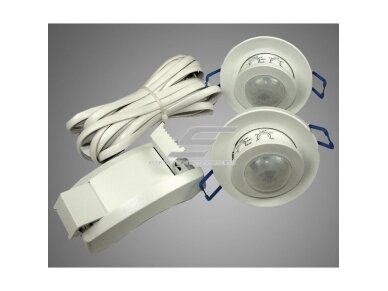 Judesio jutiklis | daviklis | dvigubas | 300W | 230V | 62,2x50,4mm | 6m | IP20 | baltas | įmontuojamas | 5035 Judesio jutiklis | daviklis | dvigubas | 300W | 230V | 62,2x50,4mm | 6m | IP20 | baltas | įmontuojamas | 5035