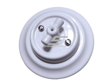 Jungiklis pasukamas 10A | 230V | potinkinis | keramikinis | retro stiliaus | baltas 2 Jungiklis pasukamas 10A | 230V | potinkinis | keramikinis | retro stiliaus | baltas 2