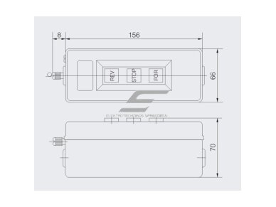 Reversinis jungiklis | valdymo mygtukas | FORWARD/STOP/REVERSE | 2,2kW | 6A | 380V 2 Reversinis jungiklis | valdymo mygtukas | FORWARD/STOP/REVERSE | 2,2kW | 6A | 380V 2