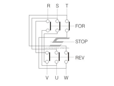Reversinis jungiklis | valdymo mygtukas | FORWARD/STOP/REVERSE | 2,2kW | 6A | 380V 3 Reversinis jungiklis | valdymo mygtukas | FORWARD/STOP/REVERSE | 2,2kW | 6A | 380V 3