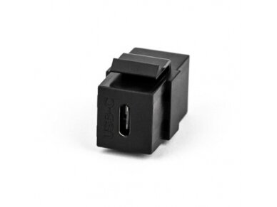 Modulinė jungtis | įmontuojama | 1xUSB-C | tiesi | DATA | keystone tipo | juoda | Bachmann | SA.PO.ST.USBC Modulinė jungtis | įmontuojama | 1xUSB-C | tiesi | DATA | keystone tipo | juoda | Bachmann | SA.PO.ST.USBC