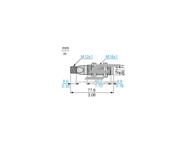 Ultragarsinis jutiklis | 0,5m | 12-24VDC | M18 | PNP | NO | 300kHz | IP67 | Schneider Electric | XX518A3PAM12 Ultragarsinis jutiklis | 0,5m | 12-24VDC | M18 | PNP | NO | 300kHz | IP67 | Schneider Electric | XX518A3PAM12