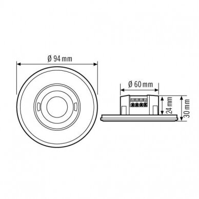 Kustības | klātbūtnes sensors | detektors | iebūvēts | 0,3W | 230V | 360° | IP20 | EP10427930 ESYLUX 1 Kustības | klātbūtnes sensors | detektors | iebūvēts | 0,3W | 230V | 360° | IP20 | EP10427930 ESYLUX 1