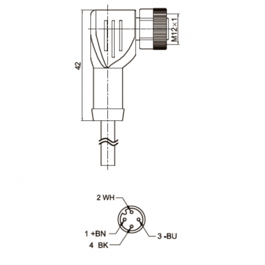 Savienojuma kabelis sensoram | devējam | M12 | 4 kontakti | 4A | 250VAC/DC | leņķa veida | 5m PVC kabelis | IP67 1 Savienojuma kabelis sensoram | devējam | M12 | 4 kontakti | 4A | 250VAC/DC | leņķa veida | 5m PVC kabelis | IP67 1