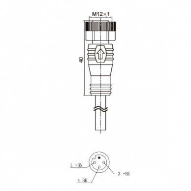 Savienojuma kabelis sensoram | devējam | M12 | 3 kontakti | 4A | 250VAC/DC | taisns | 5m PVC kabelis | IP67 1 Savienojuma kabelis sensoram | devējam | M12 | 3 kontakti | 4A | 250VAC/DC | taisns | 5m PVC kabelis | IP67 1