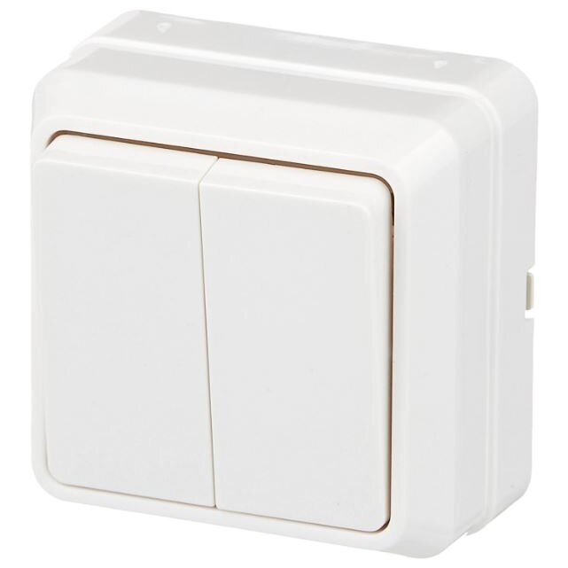 Switch | 2-gang | 10A | surface-mounted | IP20 | white | Oktava | EVO20-K01-10-DC | 4606056210248