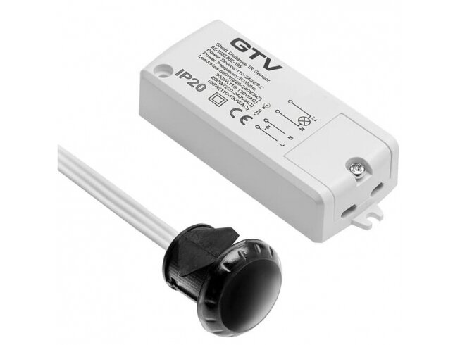 Judesio jutiklis | daviklis | 2A | 230V | ∅13mm | 5-6cm | IP20 | juodas | įmontuojamas | GTV Lighting | AE-WBEZDC-10S | 5901867160348