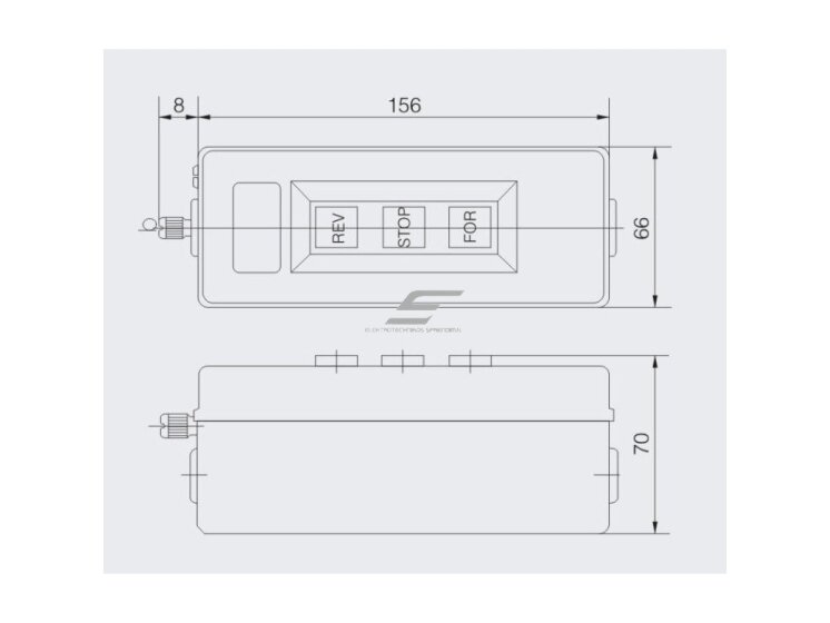 Reversinis jungiklis | valdymo mygtukas | FORWARD/STOP/REVERSE | 2,2kW | 6A | 380V 2 Reversinis jungiklis | valdymo mygtukas | FORWARD/STOP/REVERSE | 2,2kW | 6A | 380V 2