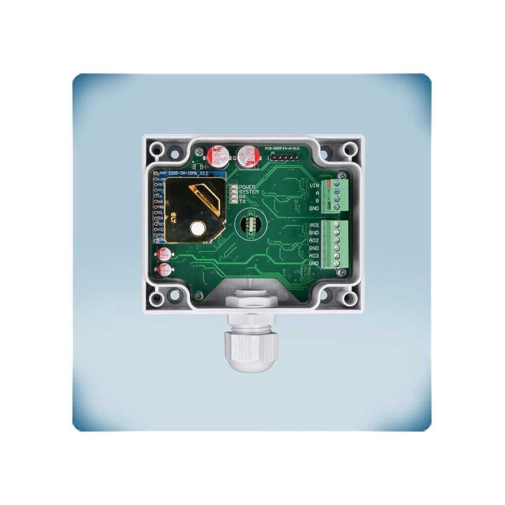 Kanāla CO2 sensors | CO2 0-2000ppm | T -30…70°C | 0-100%rH | NDIR | 3×0-10VDC/4-20mA/PWM | Modbus RTU | 24VAC/VDC | IP54 | Sentera Controls | DSCDG3-4 5