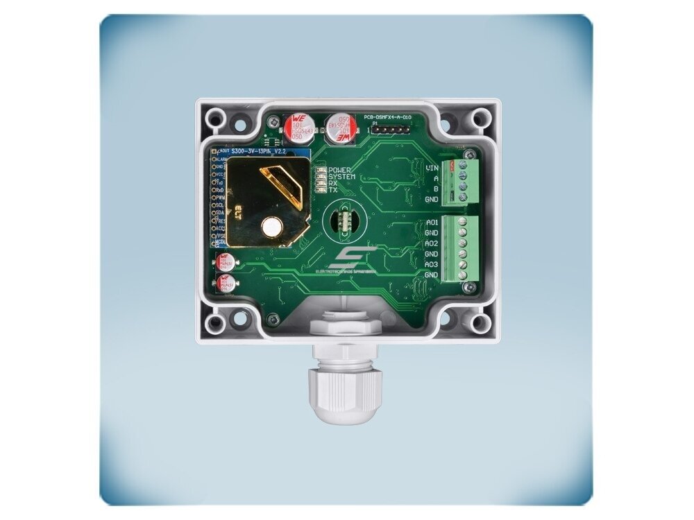 Kanalinis CO2 jutiklis | CO2 0-2000ppm | T -30…70°C | 0-100%rH | NDIR | 3×0-10VDC/4-20mA/PWM | Modbus RTU | 24VAC/VDC | IP54 | Sentera Controls | DSCDG3-4 5