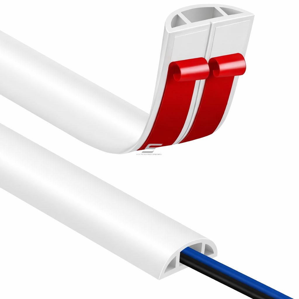 Kanał kablowy z taśmą samoprzylepną | elastyczny plastik PVC | 30 mm | możliwość przycinania | 3 m | biały