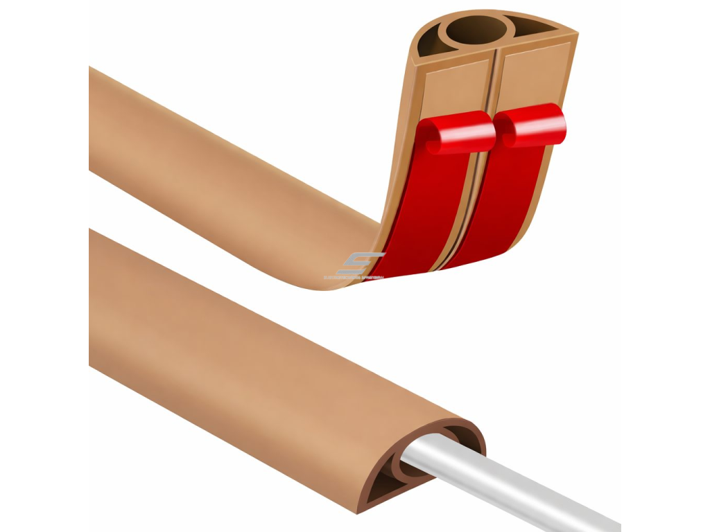 Kabelių kanalas su lipnia juosta | lankstus PVC plastikas | 20 mm | karpomas | 3 m | ruda Kabelių kanalas su lipnia juosta | lankstus PVC plastikas | 20 mm | karpomas | 3 m | ruda