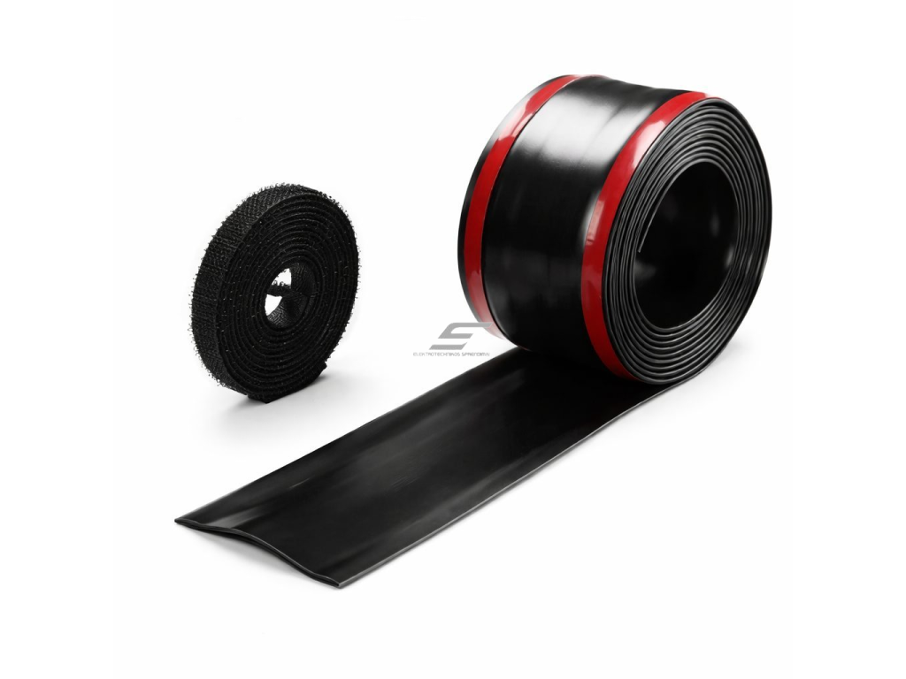 Kabelių kanalas su lipnia juosta | lankstus PVC plastikas | 30x55 mm | karpomas | 5 m | juodas