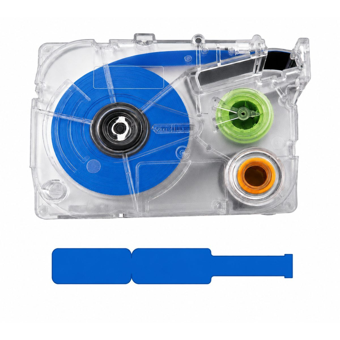 Cable marking label | flag type | 12.5x74 + 35mm | blue | 70 pcs/roll | for wire and cable marking